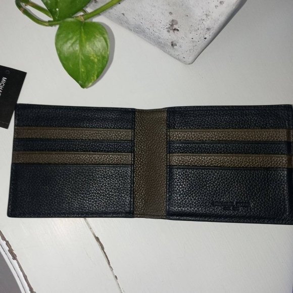 MICHAEL KORS MEN'S Cooper Pebbled Leather Billfold Wallet New - Picture 10 of 12